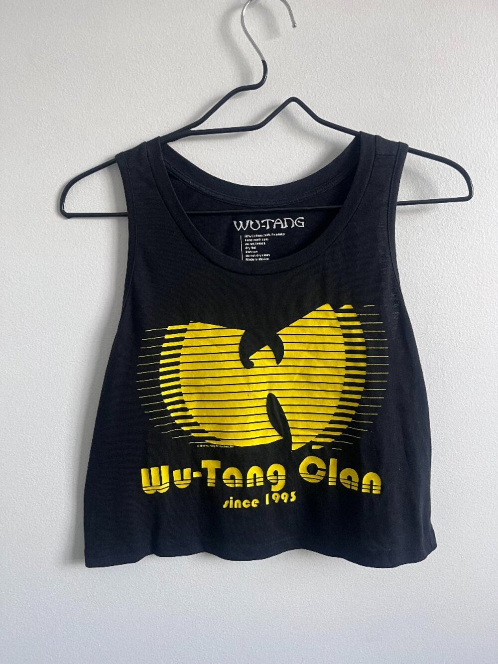Wu-Tang Clan Since 1993 Girls Crop Tank Top | Black & Yellow | Small